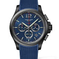 Longines Longines Conquest V.H.P. L3.727.2.96.9  L37272969 кварцевые мужские часы синий циферблат, браслет каучук — вид спереди